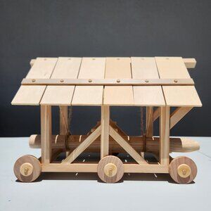 New Handcrafted Battering Ram Wooden Model History Social Studies Decor Wood Han